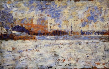 ジョルジュ・スーラ Painting - 雪の影響で郊外の冬 1883